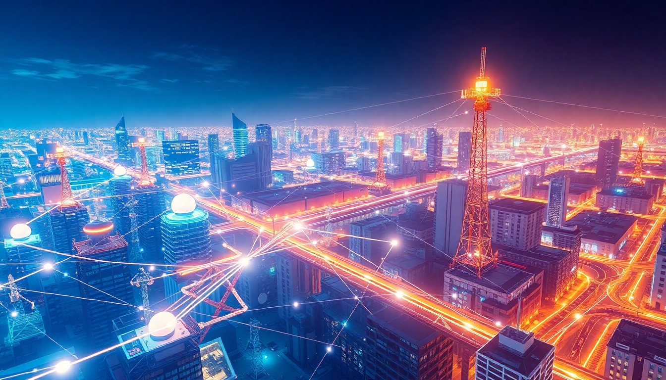 DePIN（分散型物理インフラネットワーク）とIoTネットワークを示すビジュアル